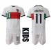 Billige Portugal Joao Felix #11 Børnetøj Udebanetrøje til baby VM 2022 Kortærmet (+ korte bukser)